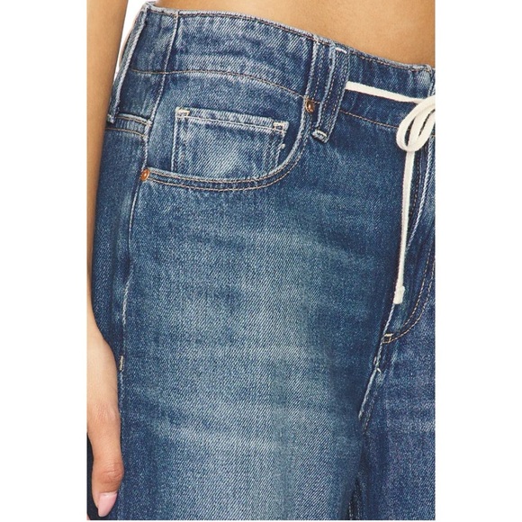 NWT PAIGE Zoey Jeans Drawstring Tie Waist Low Rise Denim Wide Jazz Club Blue 27 - Picture 15 of 16